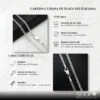 ventajas y características de la cadena de plata cubana 2mm con 60cm