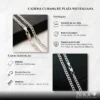 ventajas y características de la cadena de plata cubana 4mm con 60cm