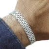 Textura del tejido chino en pulsera de plata 925 de 1cm de ancho para hombre JShop.
