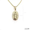 Medidas del dije de la Virgen Guadalupe de Oro Laminado con cadena.