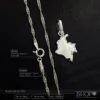 Características del dije del mapa de Colombia de plata 925 con cadena y acabado brillante de alta calidad.