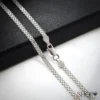 Detalle del tejido chino y broche grabado Italy 925 en cadena de plata italiana 3mm 60cm